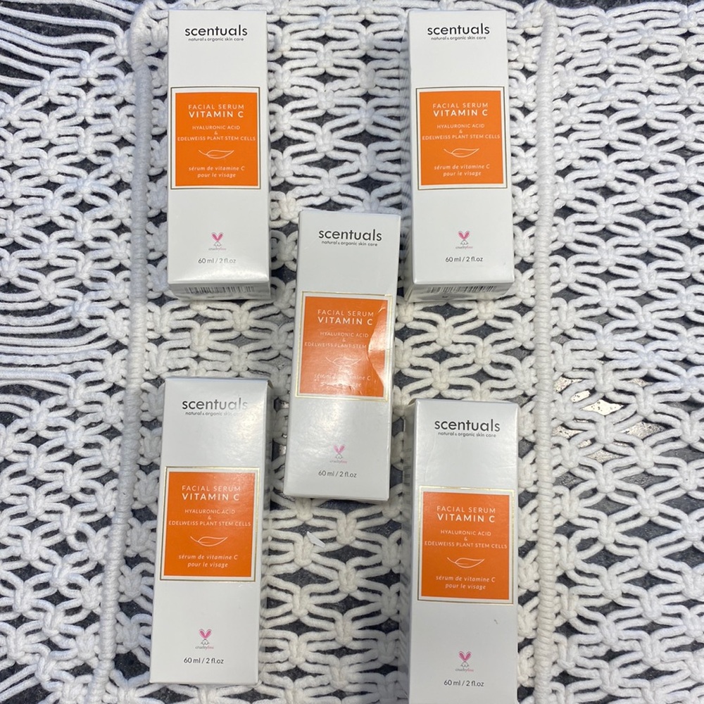 Lot of 5 SCENTUALS | Vitamin C Face Serum Natural and Organic Skincare NEW